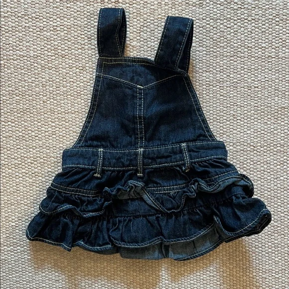 Baby Gap Dark Blue Ruffle Skirt Overalls - Picture 3 of 3